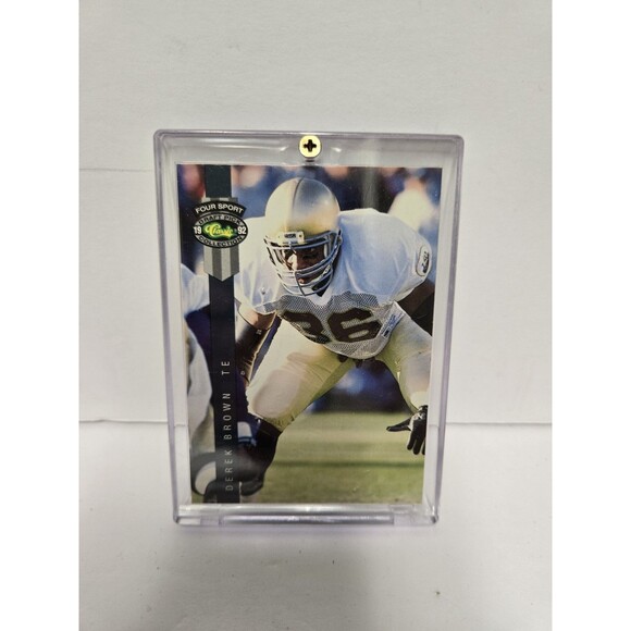 1992 Four Sport Draft Pick Classic Football #81 Derek Brown   Notre Dame - Picture 1 of 3